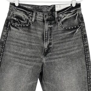 Arizona Jean Women's Black Jeans Size 11 Vintage Straight High Rise Studded NWT